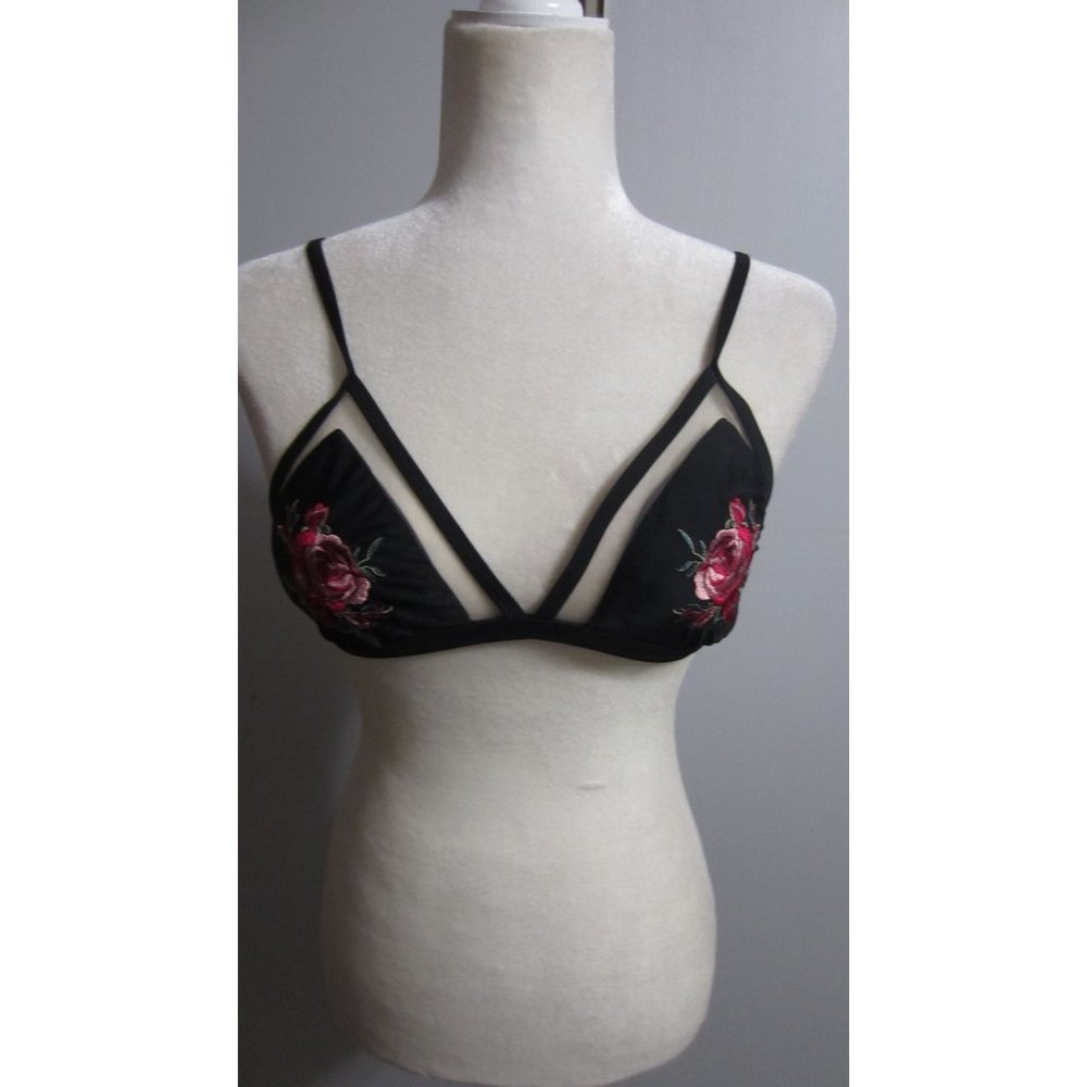 Trillium Medium Floral Embroidered Bikini Top
